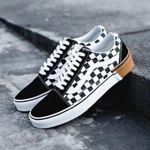 vans old skool gum block checkerboard